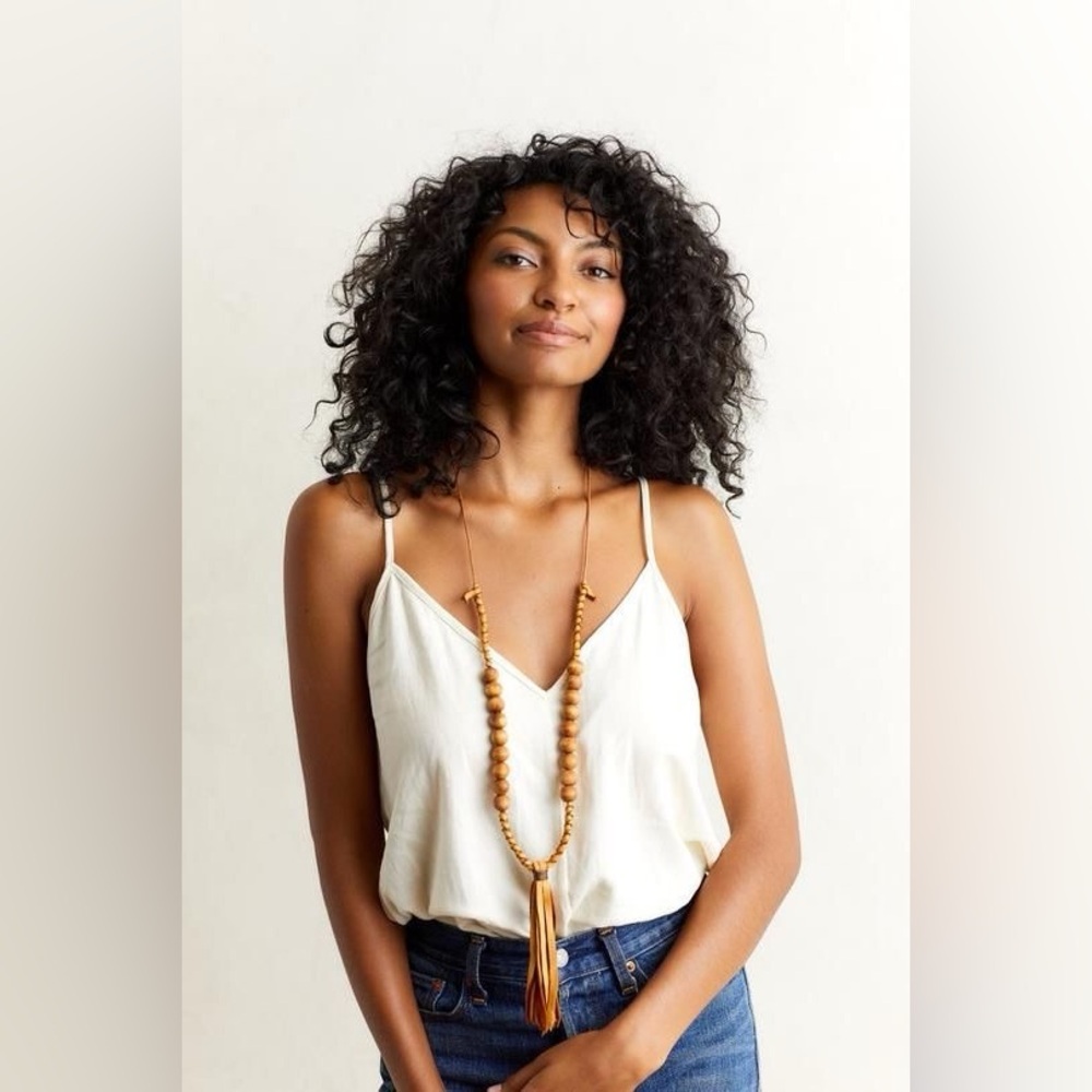 Marisa Mason Santos Wood and Leather Necklace in brown